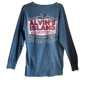 U.S. Vintage Alvins Island Surf Co Gulf Coast Outfitter Blue Destin Fl Tee-Shirt